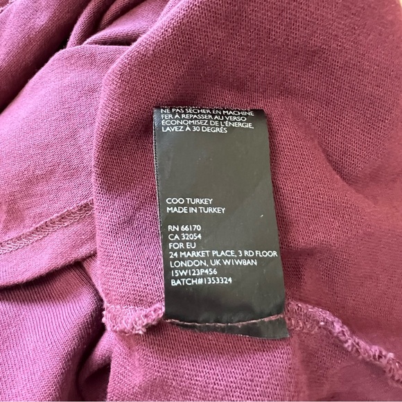 silence + noise UO Wine Side Lace Up Cinch Long sleeve Mini Dress, Size S - Picture 8 of 9